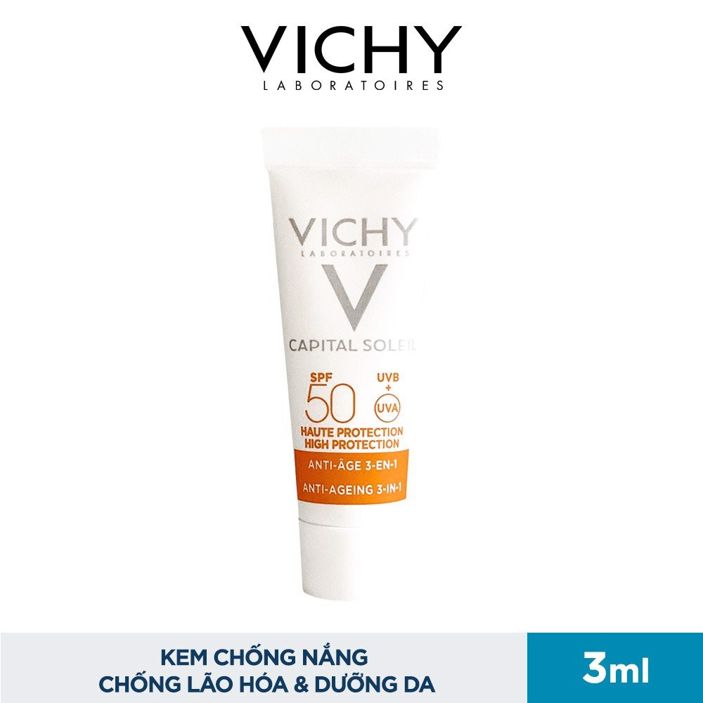 [Mini size 3ml] Vichy - Kem Chống Nắng Ngăn Ngừa Lão Hóa Capital Soleil SPF 50 Anti-Ageing 3-in-1