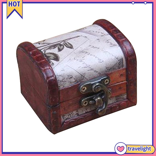 (Travelight) Hộp Gỗ Đựng Trang Sức Có Khóa Kim Loại Phong Cách Retro Ốp