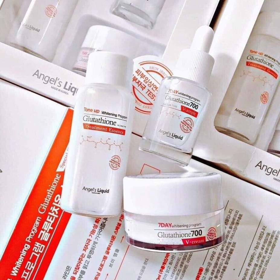 Nước thần dưỡng trắng da Angel Liquid Tone Up Whitening Program Glutathione Treatment Essence 20ml