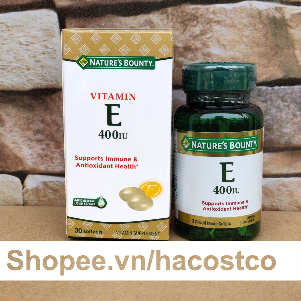 Viên uống Vitamin E 400 IU Nature Bounty 30 viên - Duy trì vẻ đẹp và tươi sáng của da