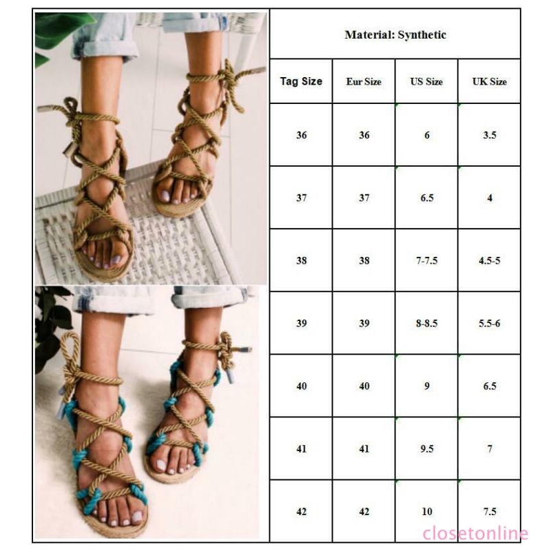 Giày sandal đế bằng đan dây thời trang cho nữ