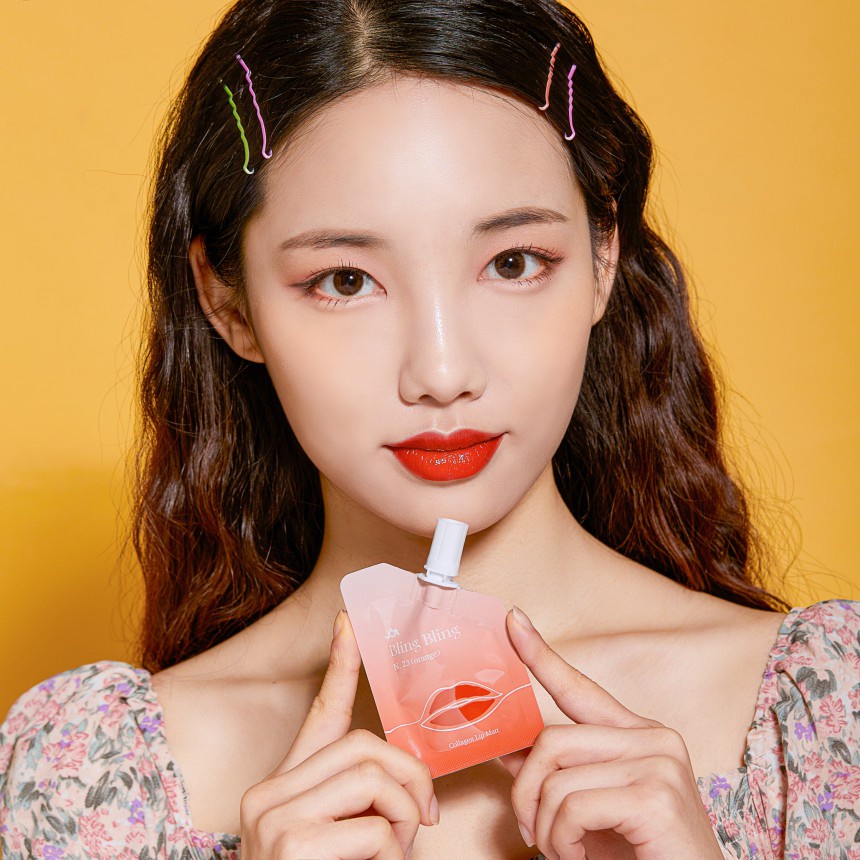 Son tint 4màu Matt JOA Bling Bling Mini Pouch Collagen 5g