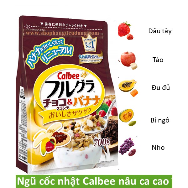 Ngũ Cốc Calbee Frugra Đủ Vị - Nhật Bản [Date 2022]