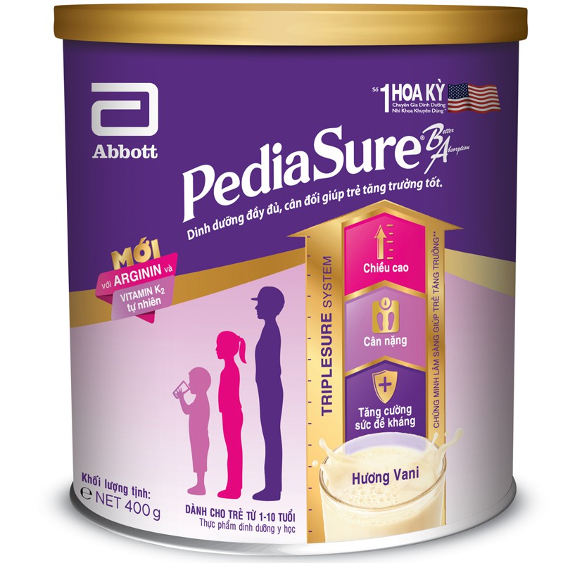 Sữa Pediasure BA 400g, cho trẻ 1-10 tuổi tăng trưởng tốt