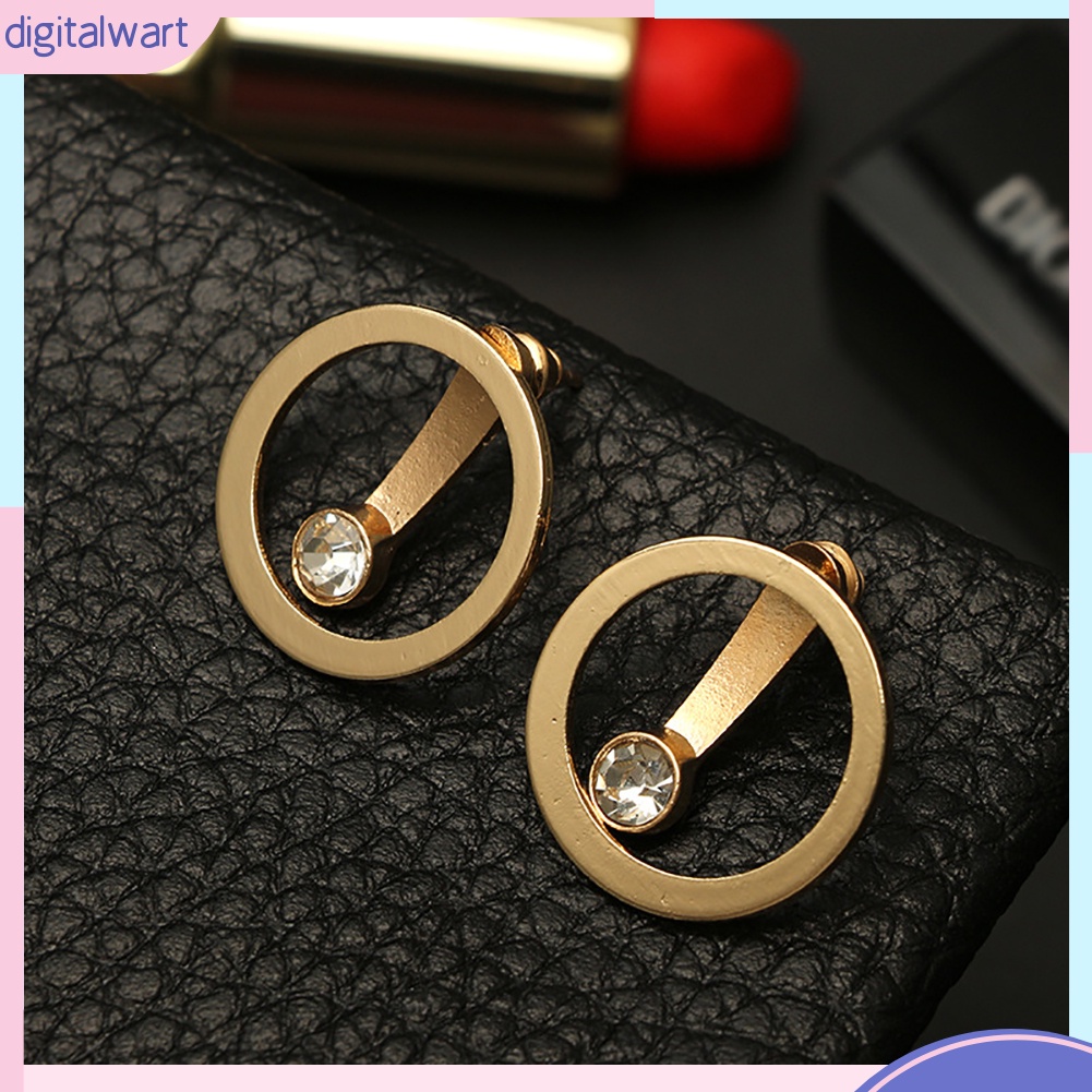 Khuyên tai 2 mặt đính đá thời trang cho nữ