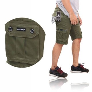 Quần Short Vải Canvas Phối Túi Cá Tính