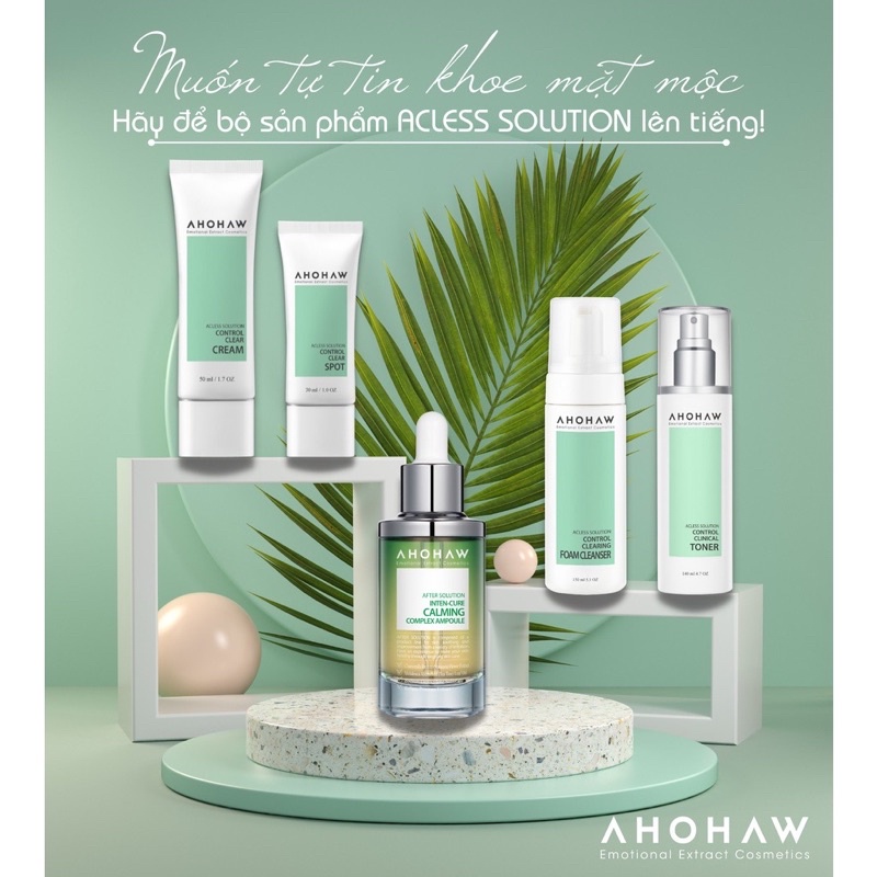 Bộ Sản Phẩm Cho Da Dầu Mụn Ahohaw Acless Solution Set 6pcs