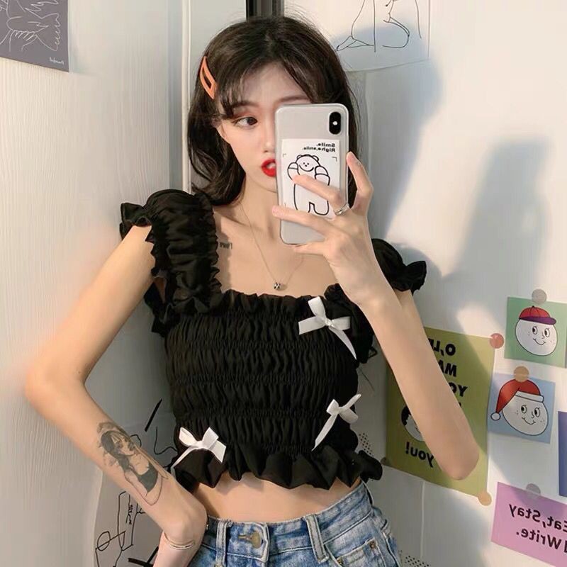 Áo Hai Dây Đính Nơ Thời Trang Nữ Tính