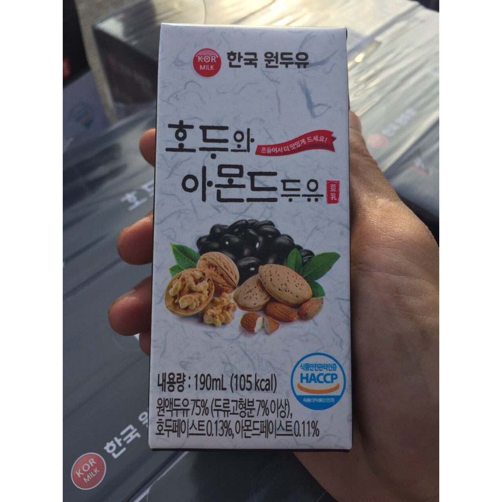 XÁCH 16 HỘP SỮA ÓC CHÓ HẠNH NHÂN ĐẬU NÀNH HÀN QUỐC 190ml
