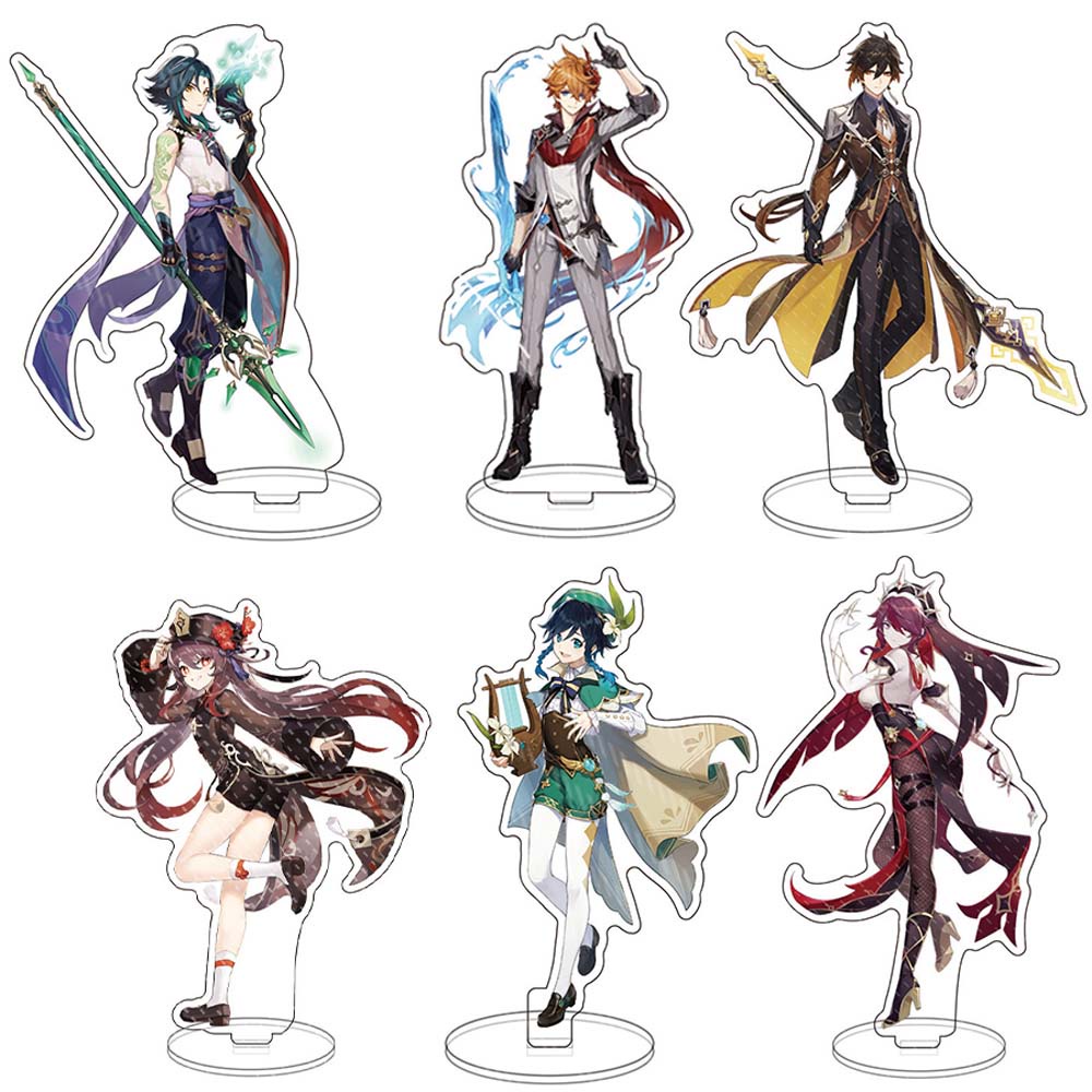 Mô hình nhân vật hoạt hình Genshin Impact có giá đỡ bằng acrylic để bàn trang trí