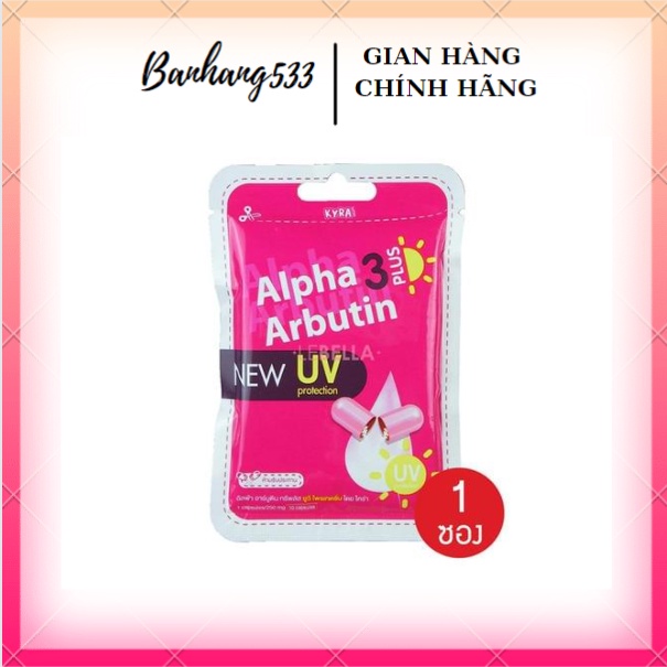 Viên trộn body kích trắng và chống nắng Alpha 3 Arbutin Plus Mới