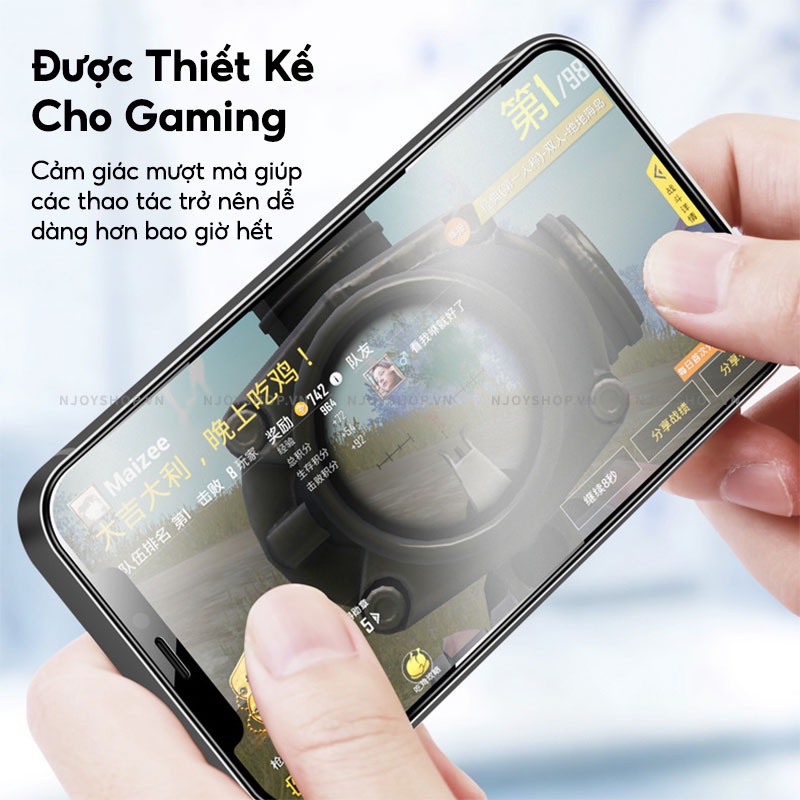 Kính Cường Lực Chống Vân Tay Full Viền Cho Điện Thoại IP14/13/12/11 Pro Max Xs Max Xr X 7 Plus 8 Plus 7 8 Njoyshop