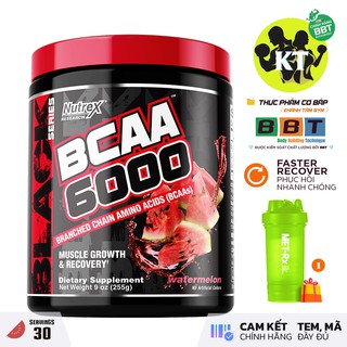 Thực phẩm Hỗ trợ và Tăng trưởng Cơ bắp Nutrex BCAA 6000 - 30 liều dùng & Tặng kèm Bình nước 600ml (Màu ngẫu nhiên)