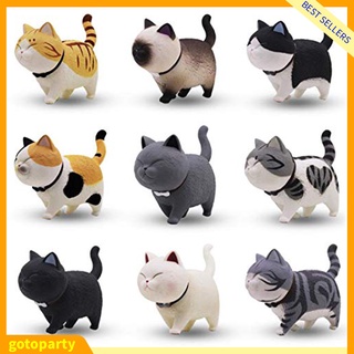 Set 9 Mô Hình Mèo Xoay Tròn Dễ Thương Trang Trí Nhà Cửa