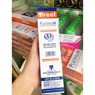 Hộp lẻ dao lam Treet cam (Hộp 10 lưỡi)