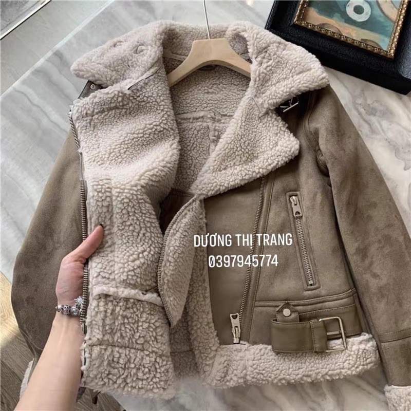 Áo khoác da lộn siêu ấm