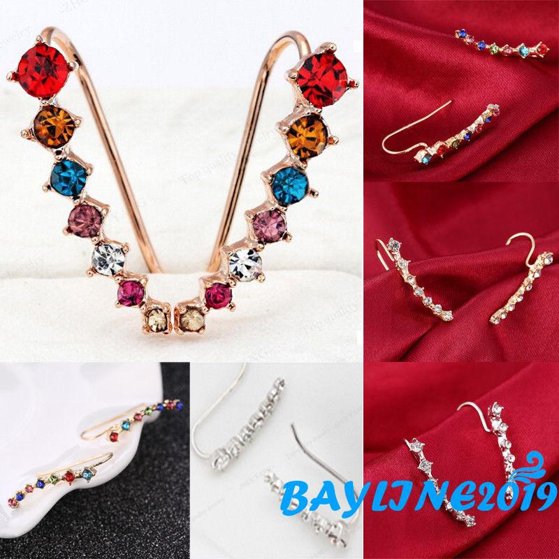 Đôi khuyên tai đính đá pha lê thanh lịch cho nữ