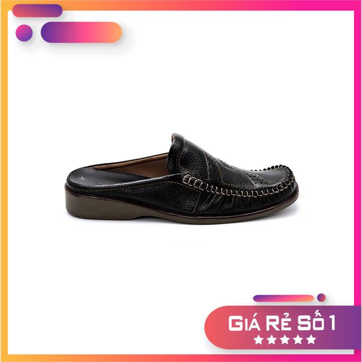 Giày sabo nam Huy Hoàng da bò màu đen-HP7127 Sale 11 < : : ,