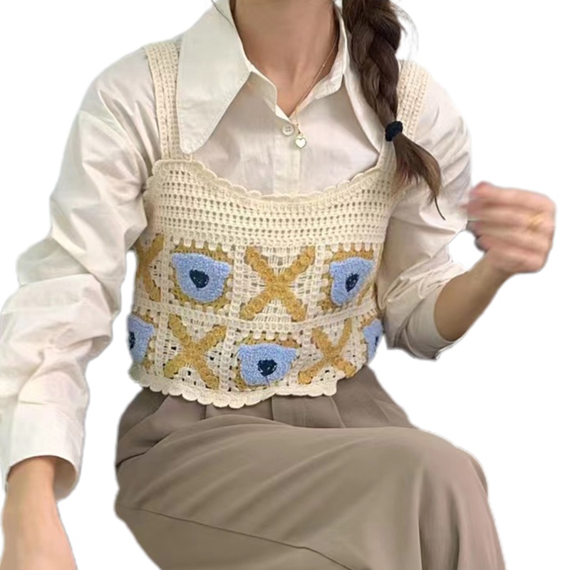 Áo Crop Top Không Tay Đan Dây Chéo Phong Cách Vintage Thời Trang Mùa Hè Dành Cho Nữ