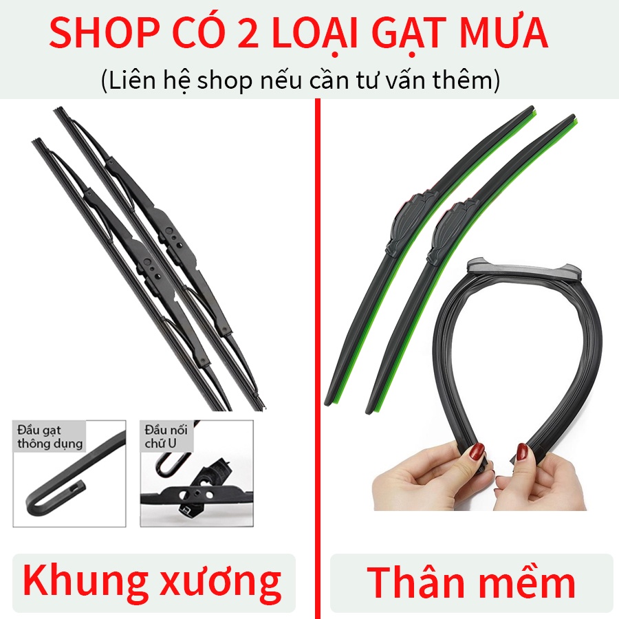 1 Cặp gạt mưa khung mềm,khung xương sắt lưỡi silicon cao cấp thanh chổi cần gạt kính nước mưa xe hơi, ô tô