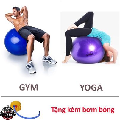 Bóng Tập Yoga Cao Cấp Queen Yoga 65cm Dày 2mm Tập GYM -  trơn-Tặng Bơm Bóng Và Phụ Kiện BYG -1111