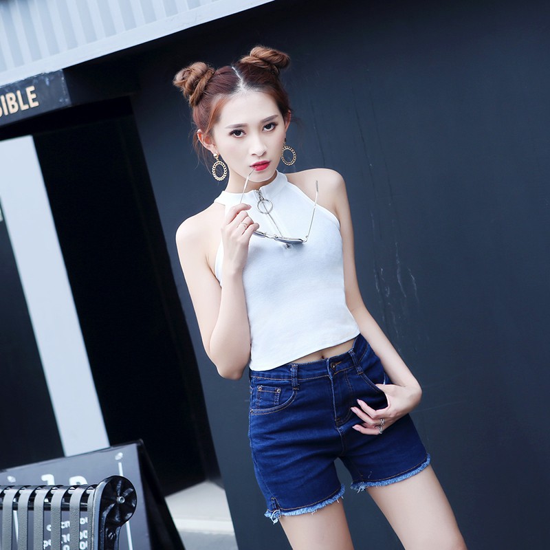 Áo thun croptop sát nách thời trang hè cho nữ