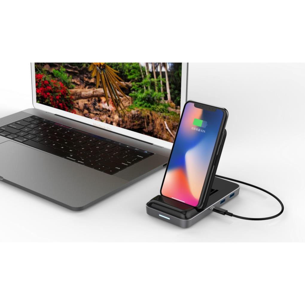 Đế sạc kiêm cổng chuyển HyperDrive 7.5W Wireless Charger Usb-C Hub