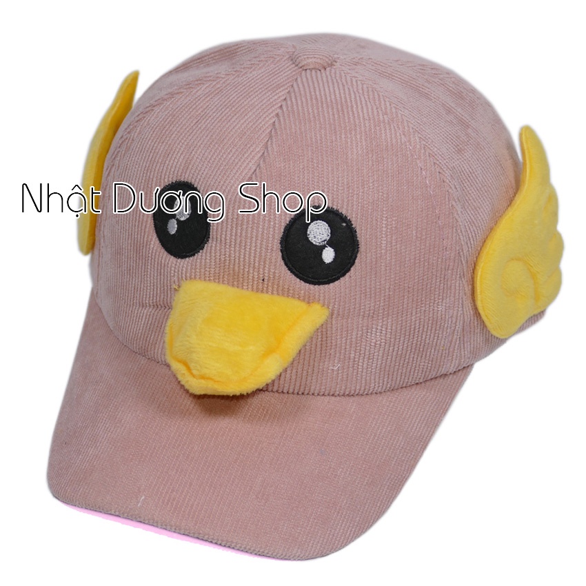 Nón kết trẻ em con vịt kêu Cạp Cạp, vài nhung mềm cho bé 2 đến 5 tuổi - Hồng êm ái dành cho bé