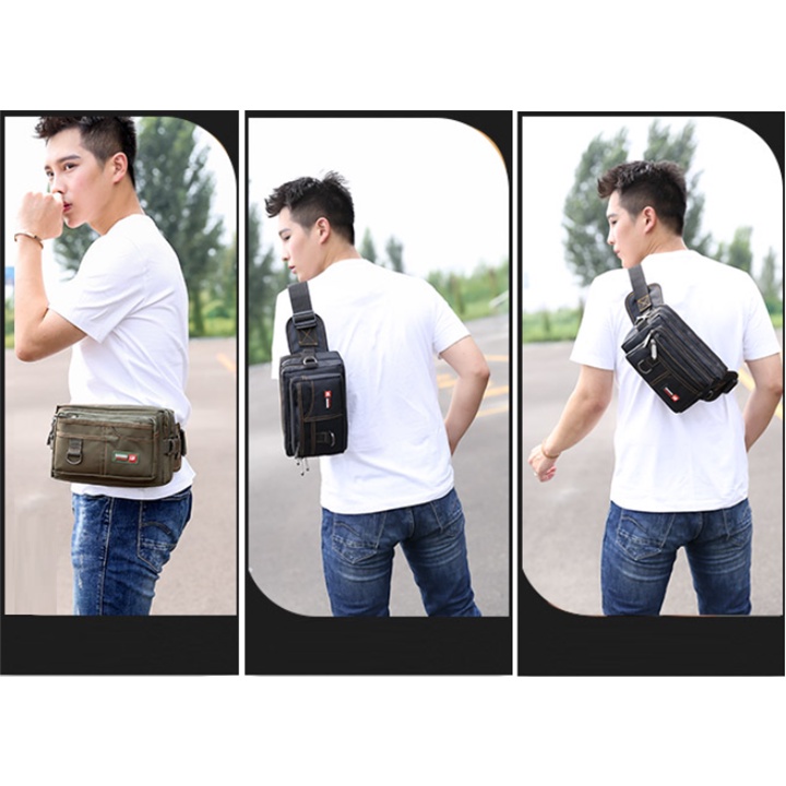 Túi đeo chéo, túi đeo bụng nam nữ size 22 cm TUI-53