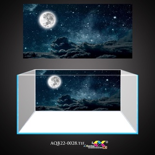 Tranh 3D dán hồ cá - bể thủy sinh mẫu ánh trăng siêu đẹp và nét, có keo sẵn trên bề mặt, đa dạng kích thước (AQB22-0028)