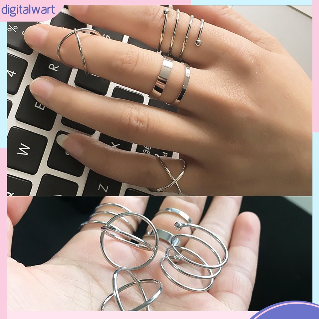 Set 6 Nhẫn Đeo Khớp Ngón Tay Vintage Cho Nữ