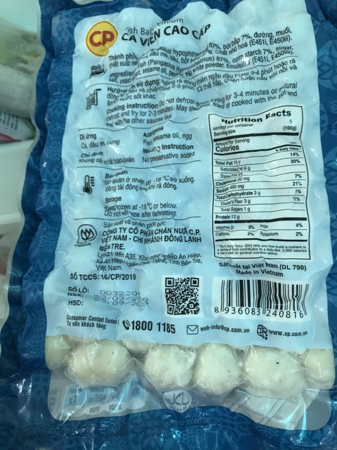 Cá viên cao cấp CP gói 500g