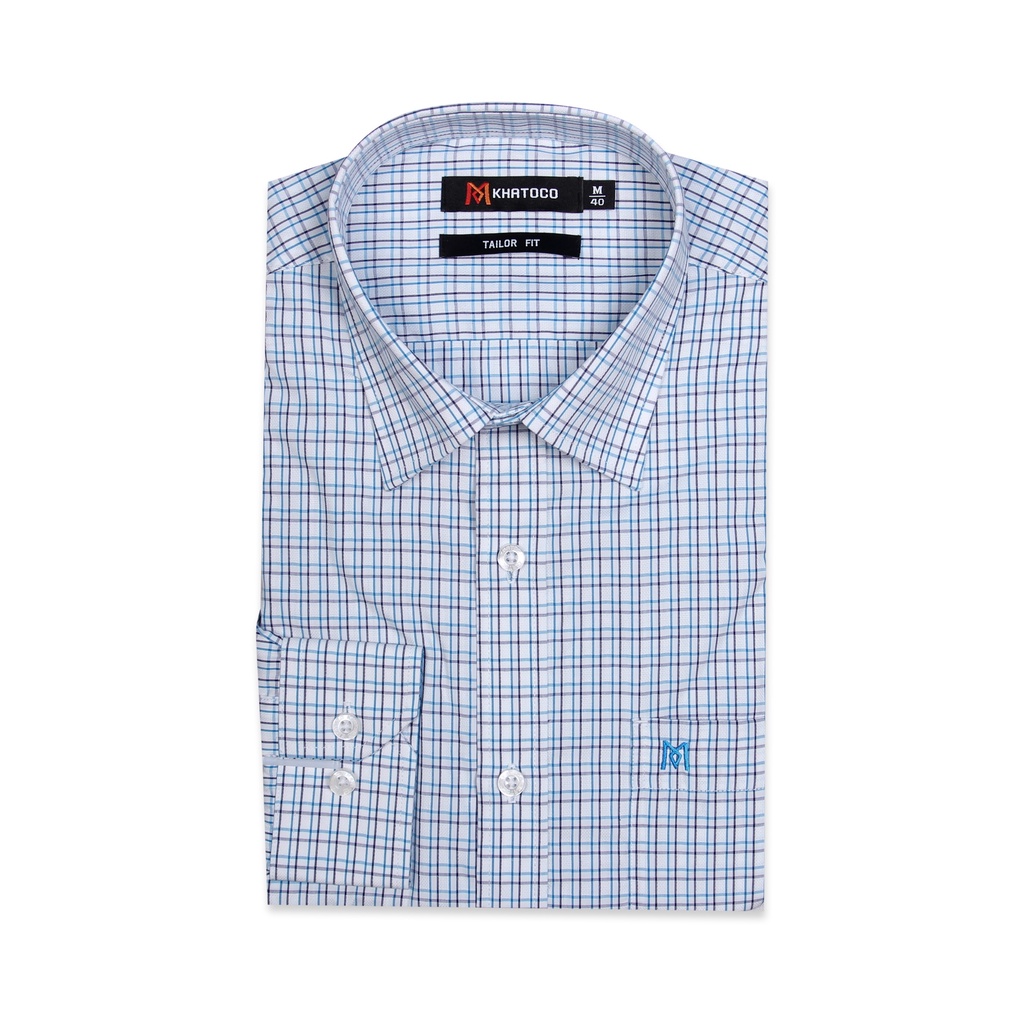 Áo sơ mi nam Khatoco tay dài kẻ caro A1MD388T1-THCR017-2009-D | BigBuy360 - bigbuy360.vn