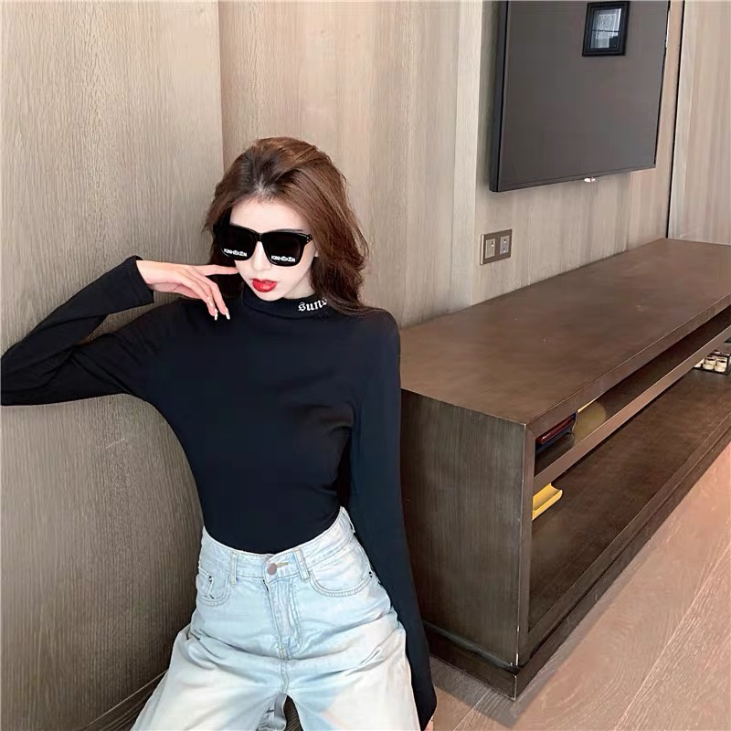 MS323 Áo thun giữ nhiệt cổ thêu chữ sunshine