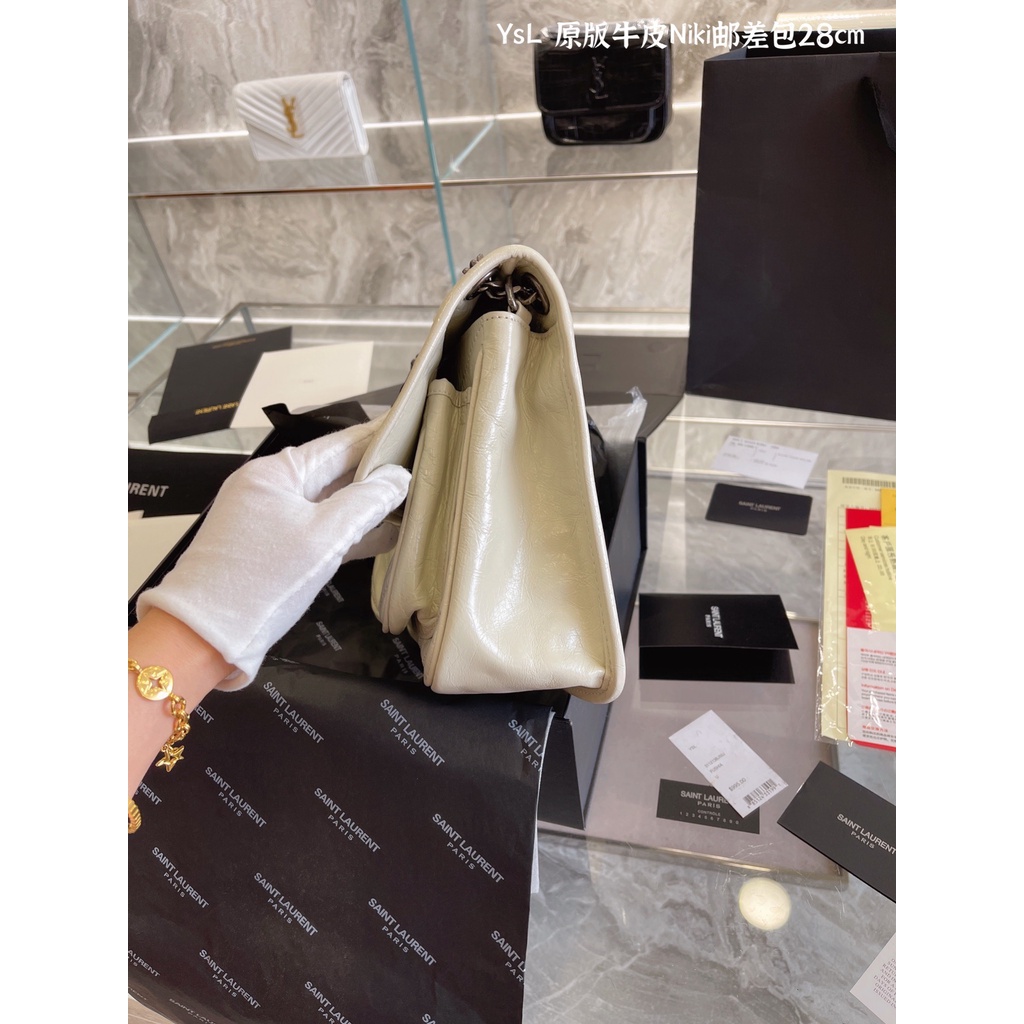 Túi đeo chéo nữ da thật thời trang cao cấp Yves Saint Laurent YSL thiết kế da nhăn, phong cách thời thượng