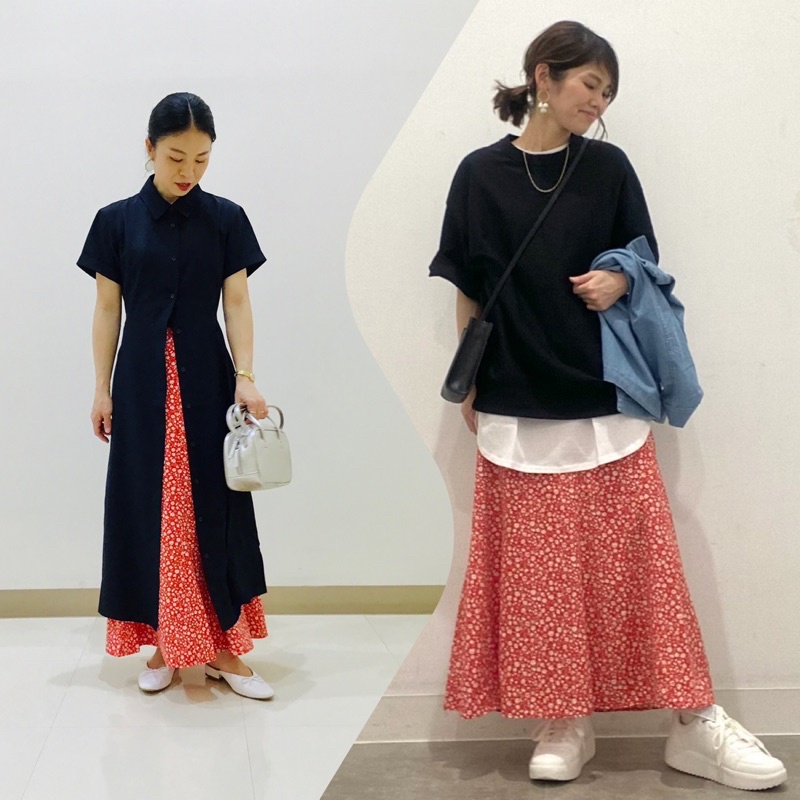 Chân váy đuôi cá hoa nhí nữ đầy quyến rũ của GU - Nhật Bản