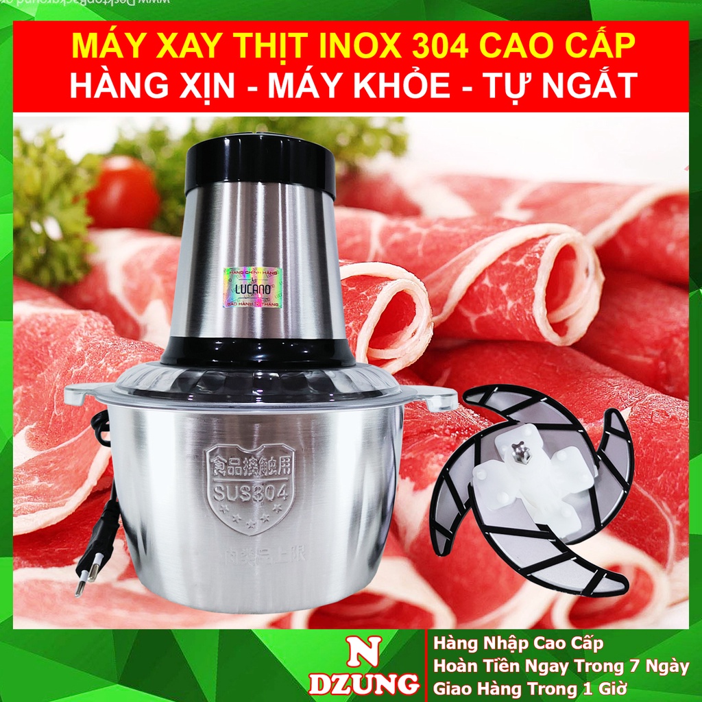 Máy Xay Thịt - Máy Xay Thịt Cối Inox - Xoay Nhuyễn Tỏi, Ớt, Cua, Cá, Đa Năng - Máy Khỏe, Inox 304 Dày Không Rỉ