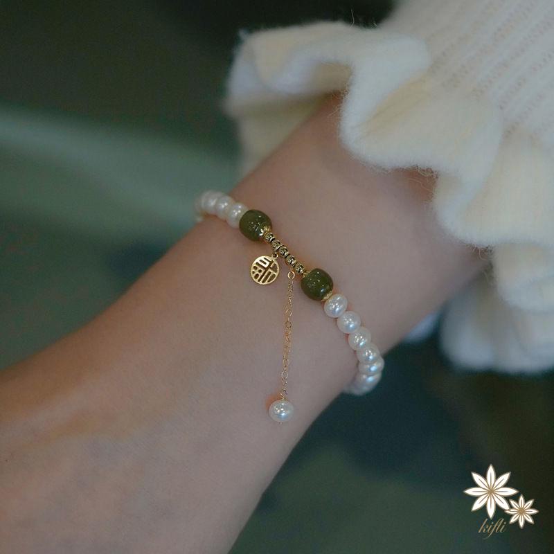 【kifli】Vòng Tay Hạt Ngọc Trai Trong Suốt Thiết Kế Cổ Điển Hợp Thời Trang Cho Nữ