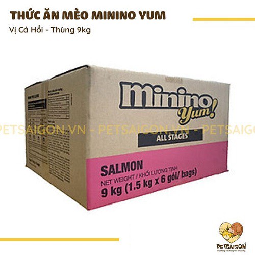 [CHÍNH HÃNG] THỨC ĂN MININO YUM CHO MÈO VỊ CÁ HỒI -THÙNG 9KG