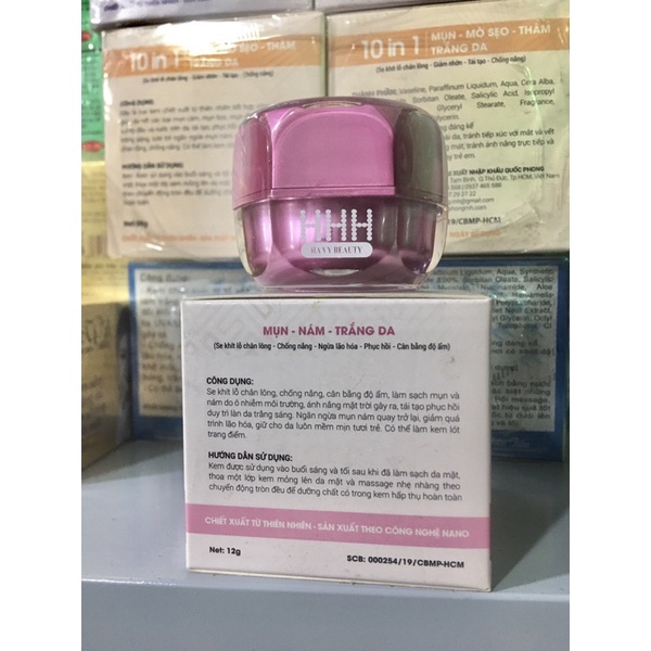 Kem HHH collagen mụn,nám,trắng da,ngăn ngừa lão hoá,chống nắng và mịn da hủ 12G