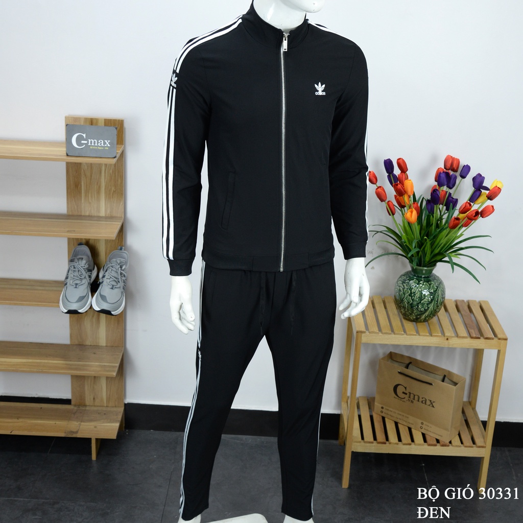 Bộ đồ nam cao cấp kéo khóa Adidas thể thao chất gió poly xịn ,bộ gió thu đông mã 30331