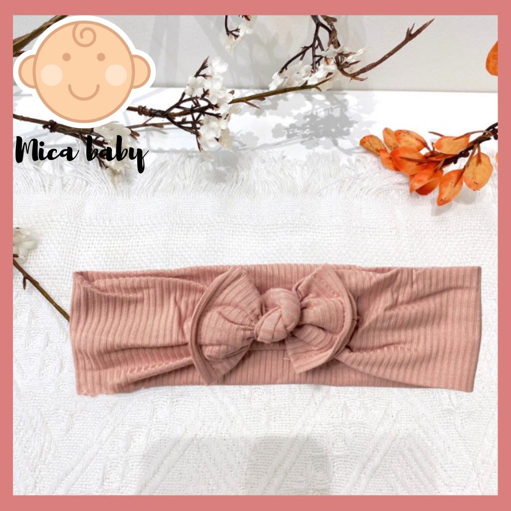 Băng đô thun gân co dãn đính nơ đáng yêu cho bé Mica Baby BD41