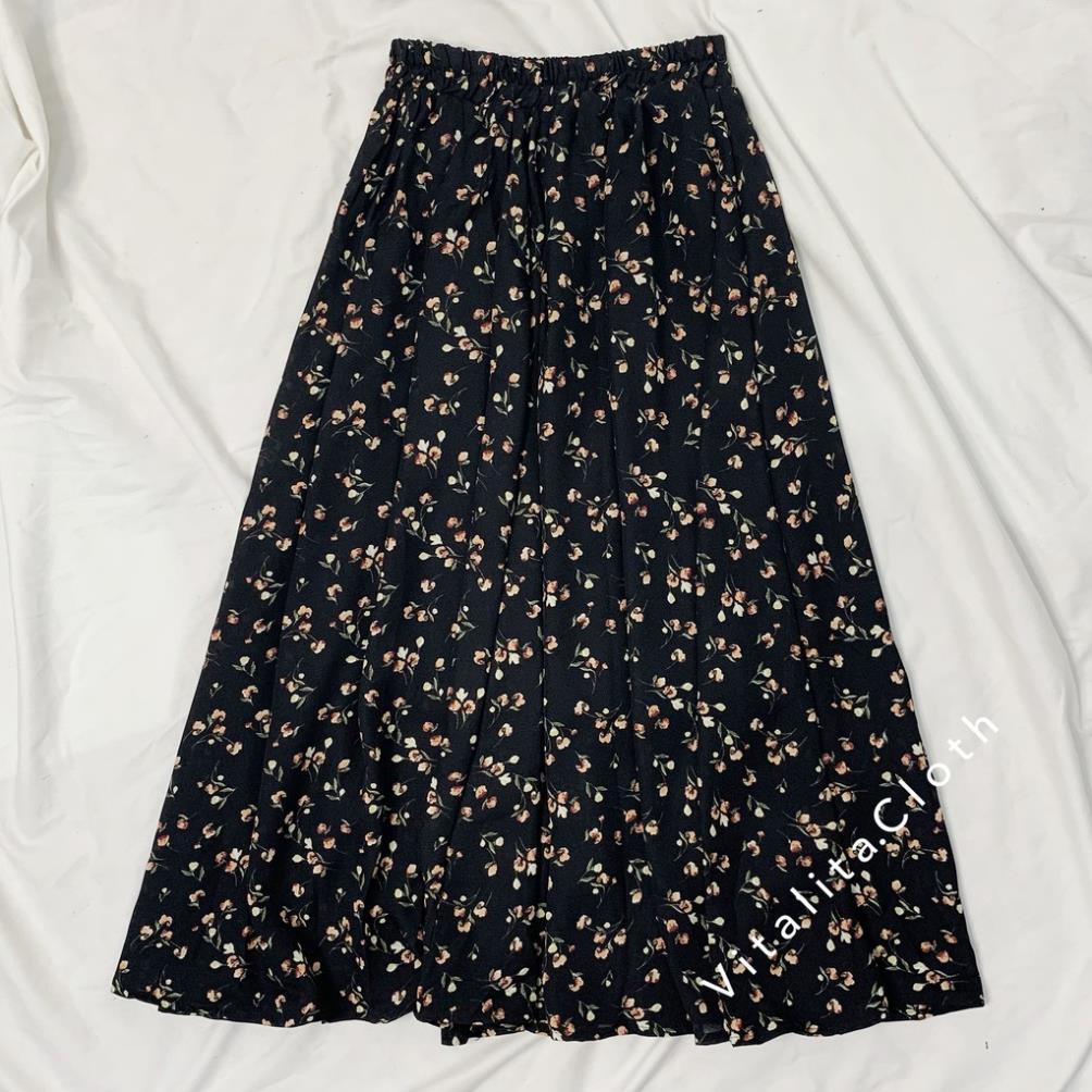 Chân váy hoa nhí Vintage vải voan 2 lớp eo chun dáng dài phong cách Ulzzang Hàn Quốc - MIX đồ cực xinh | WebRaoVat - webraovat.net.vn