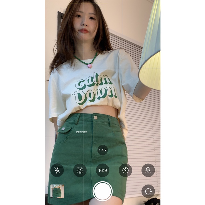 Áo Thun Nữ Ngắn Tay Cổ Tròn In Chữ Thời Trang