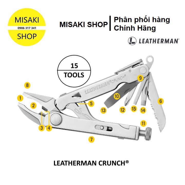 Dụng Cụ Đa Năng LEATHERMAN CRUNCH® Chính Hãng📞Misaki Shop