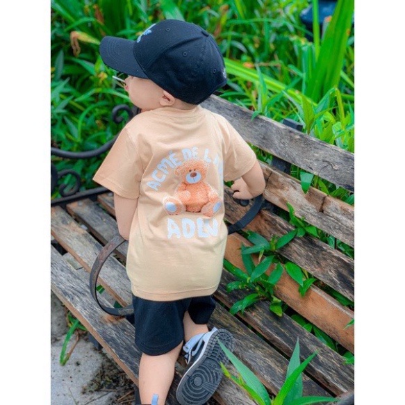 Áo phông ADLV teddy bear cho bé trai , bé gái , áo thun tay lỡ cho bé chất liệu cotton ,TP KIDs MSP 1245