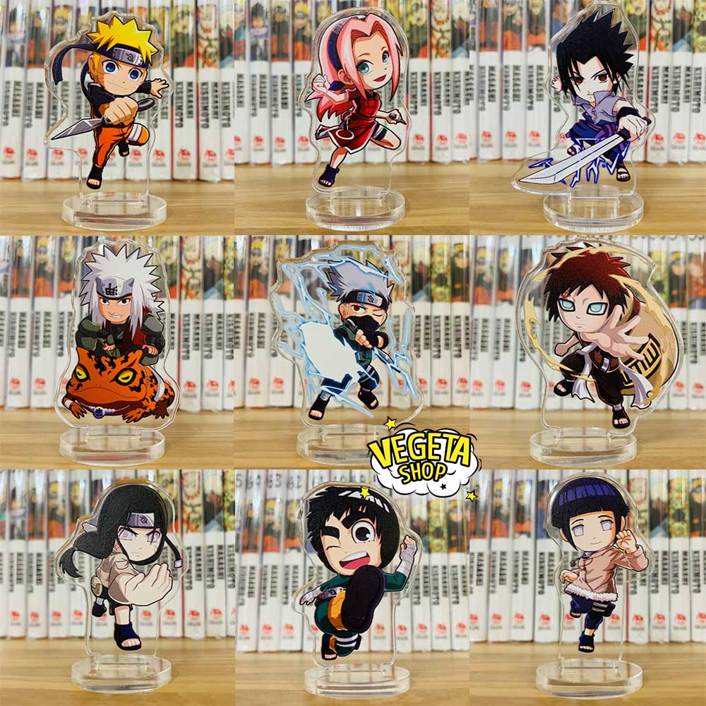 Mô Hình Tượng Standee Acrylic Mica 2 mặt - Set 9 Naruto Sasuke Kakashi Sakura Hinata Neji Rock Lee Gaara Jiraiya Itachi