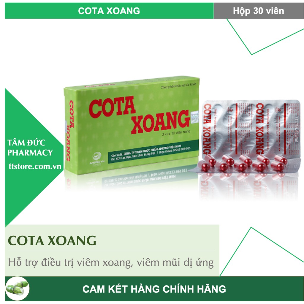 COTA XOANG [Hộp 50 viên] - Hỗ trợ viêm mũi dị ứng [Xoang Bách Phục / Thông xoang tán/ cotaxoan / cota xoan]