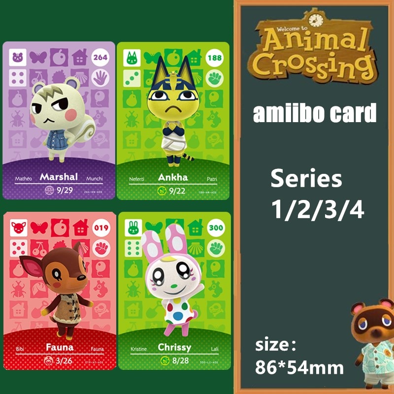 Thẻ chơi game Animal crossing Amiibo sê ri 1 tới 4 cho Nintendo Switch