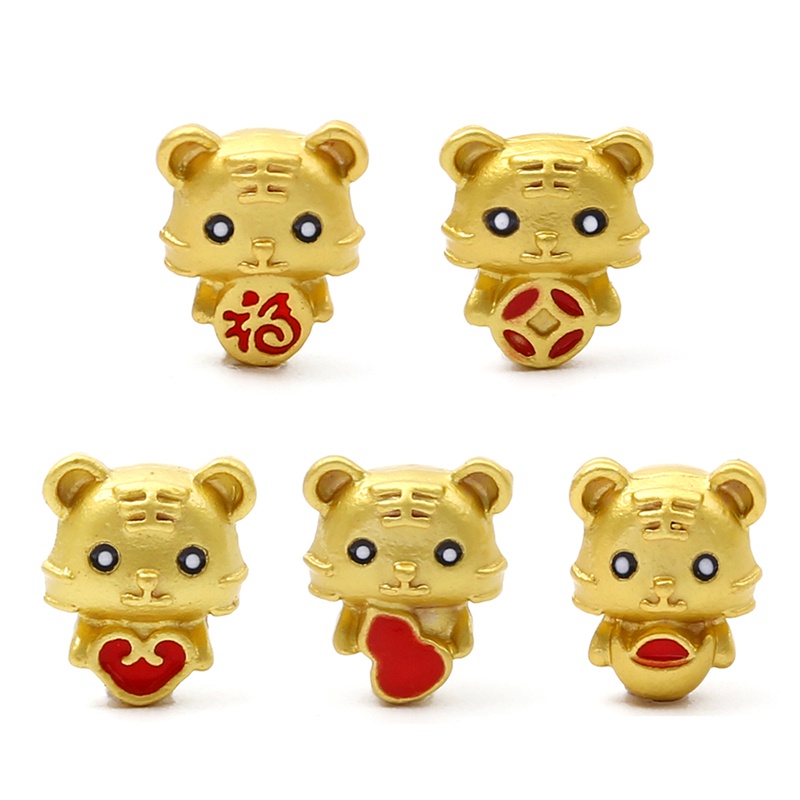 Mặt vòng cổ hình chú hổ vàng năm mới 2022 phong cách Trung Hoa truyền thống may mắn làm quà lưu niệm